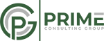 Logo of Prime Consulting Group with stylized green and gray letters 