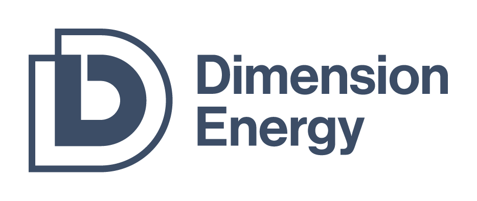 Dimension Energy logo with a stylized 