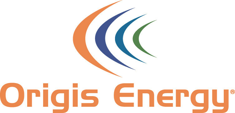 Origis Energy logo with stylized orange, blue, and green arc shapes above the company name in orange text—ideal for projects powered by Smartsheet or partnered with Prime Consulting.