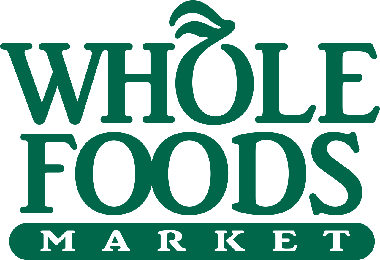 Whole Foods Market logo with green text, featuring a stylized fruit or leaf design in the letter 