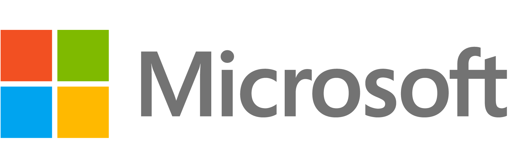 Microsoft logo with four colored squares—red, green, blue, and yellow—followed by the word 