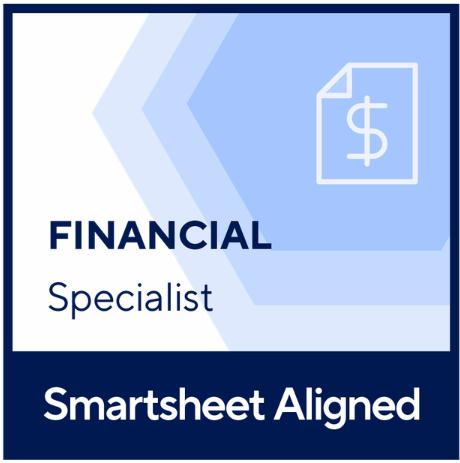 A badge with a dollar sign icon, labeled 