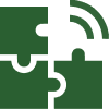 Four green puzzle pieces, one showcasing a wireless signal icon in the top right, are assembled against a light gray background—an illustration of seamless collaboration with Prime Consulting and Smartsheet.