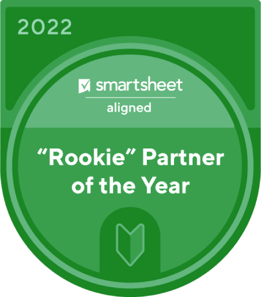 A green 2022 Smartsheet badge labeled 